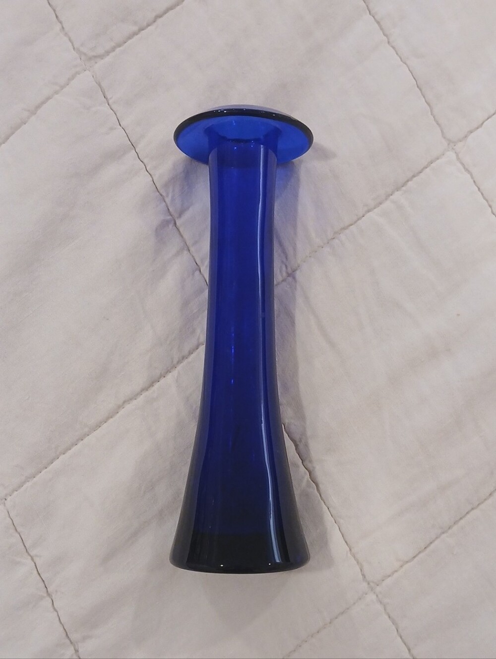 Elsa Peretti For Tiffany Cobalt Blue Glass Candle Stick- Sleek Tapered Design